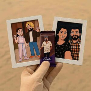 Ghibli art frame and personalized chocolate combo