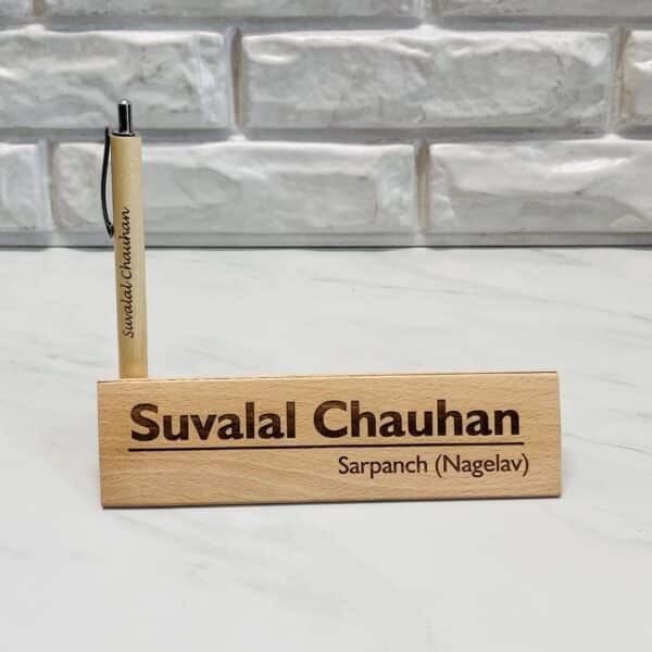 Customised Wooden Pen Stand with Name or Profession - Image 2